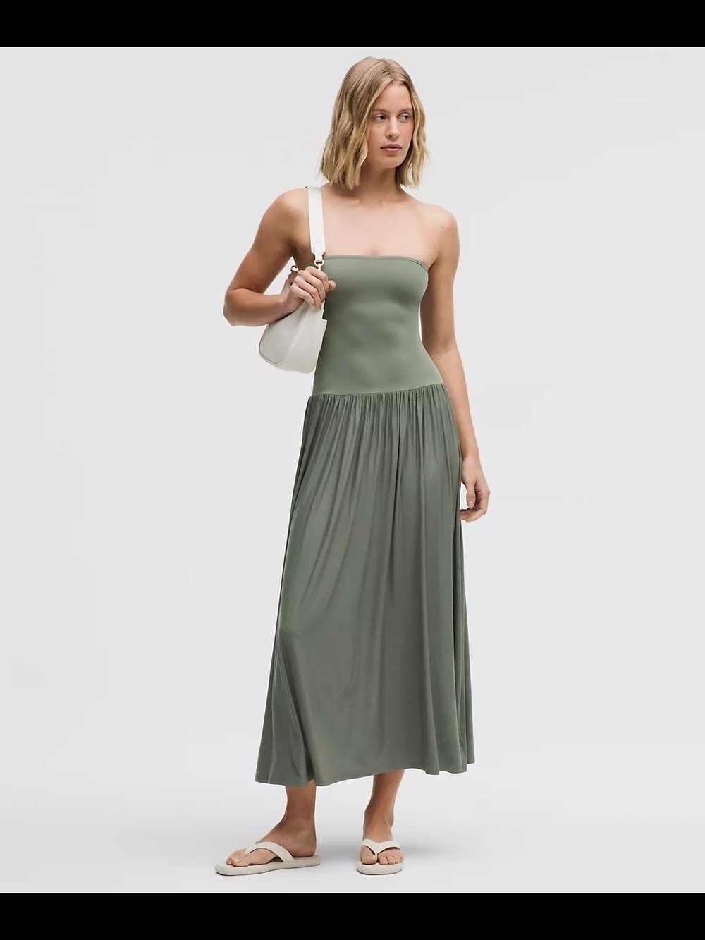 lululemon 2-in-1 Willow Leaf Maxi Dress M w Lule Reusable Tote